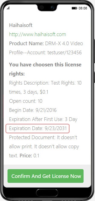 Expiration Date License Settings