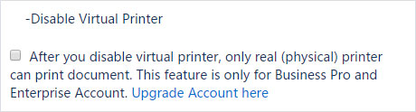 Virtual Printing Settings