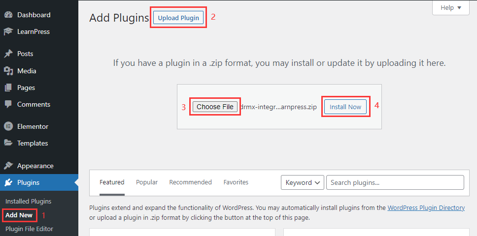 Add LearnPress Plugin