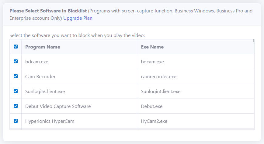 Blacklist-Based Screen Recording Prevention