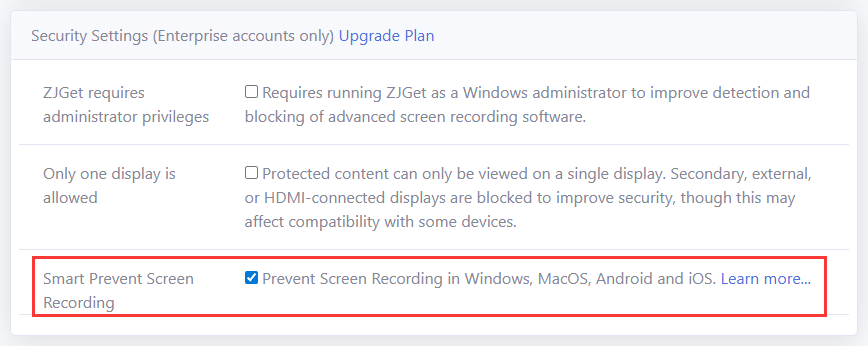 Smart Prevent Screen Recording Technology