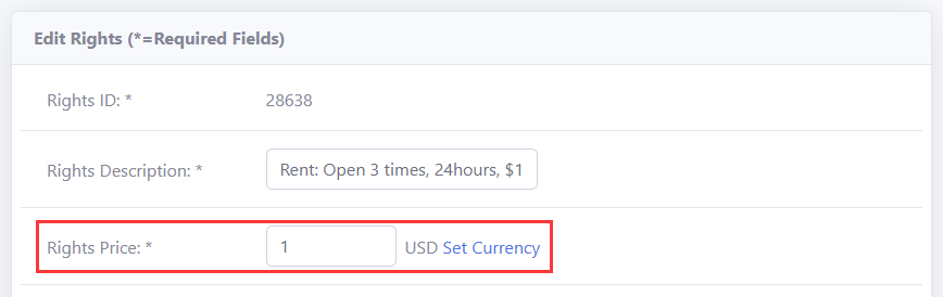 Rights Price