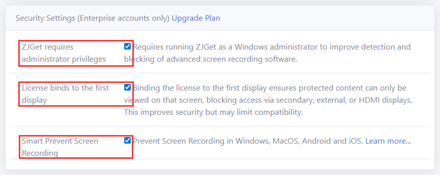 Enable Smart Prevent Screen Recording